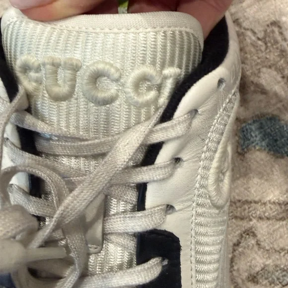 New in box Men’s GUCCI MAC80 Designer Sneakers shoes White black Size 7 Leather - Picture 6 of 10